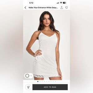 Brand New With Tags! White sequence Lulus dress